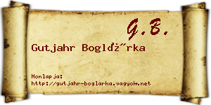 Gutjahr Boglárka névjegykártya